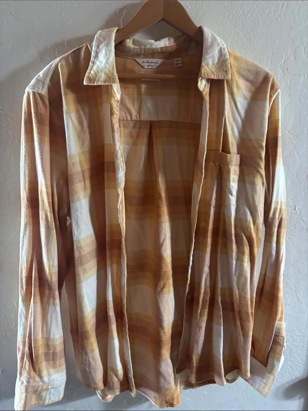 Women's Yellow Plaid Button-Down Shirt by brandunknown